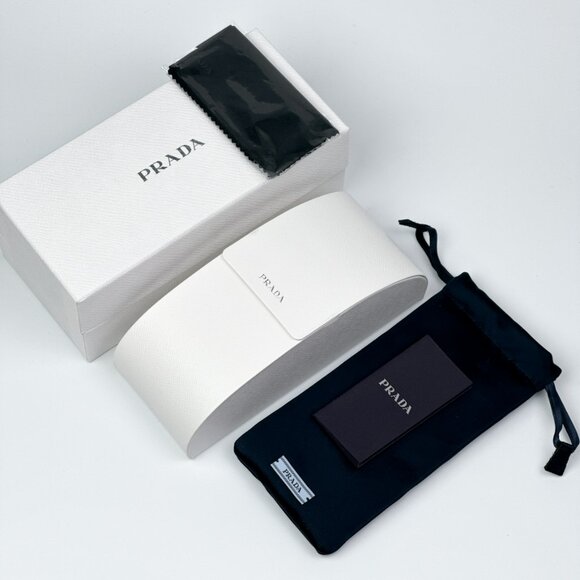 Prada PR17WS 11R10E  BRAND NEW Sunglasses Transparent Sage Green Mirror Unisex - Picture 10 of 11